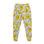 Frangipani Flower Print Jogger Pants