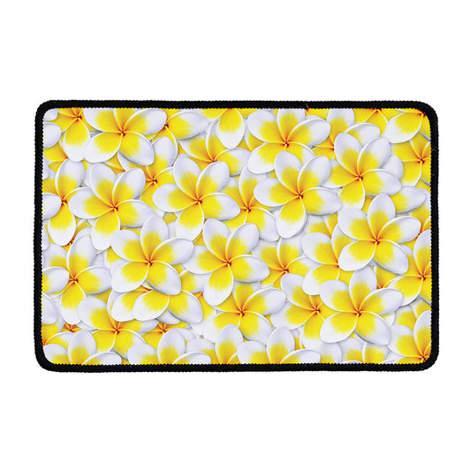 Frangipani Flower Print Kitchen Mat
