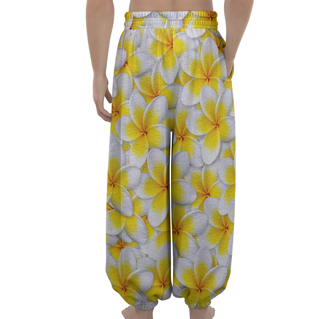 Frangipani Flower Print Lantern Pants