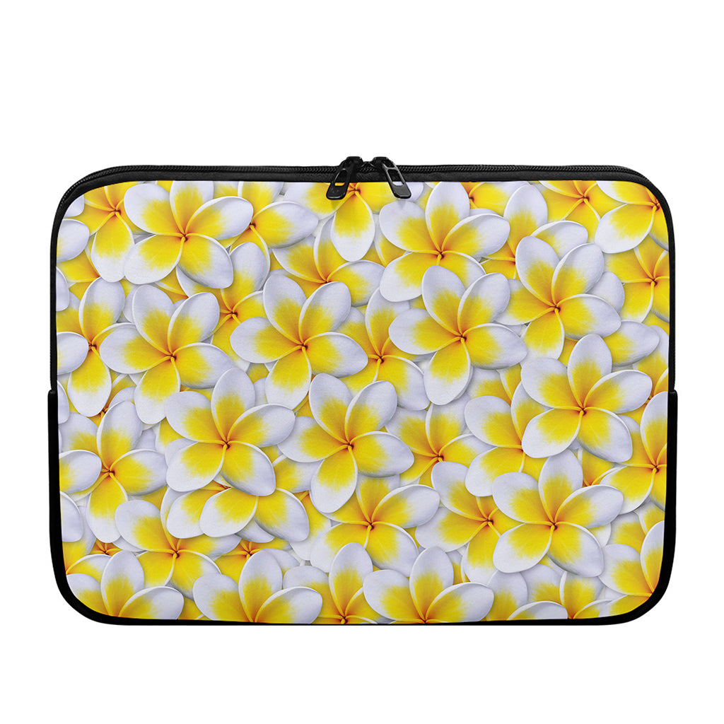 Frangipani Flower Print Laptop Sleeve