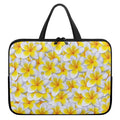 Frangipani Flower Print Laptop Sleeve With Handle