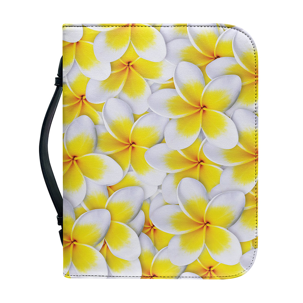 Frangipani Flower Print Leather Bible Cover