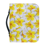 Frangipani Flower Print Leather Bible Cover