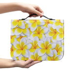 Frangipani Flower Print Leather Bible Cover