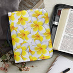 Frangipani Flower Print Leather Bible Cover