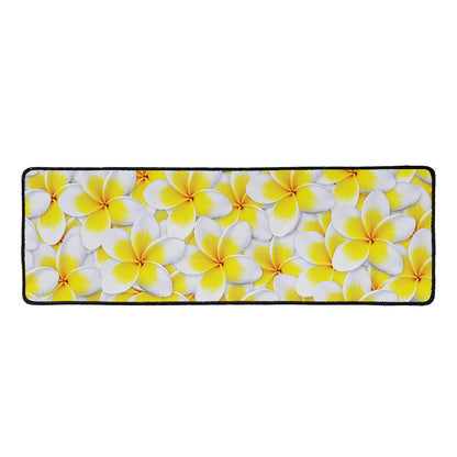 Frangipani Flower Print Long Kitchen Mat