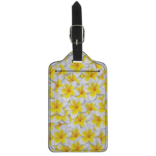 Frangipani Flower Print Luggage Tag