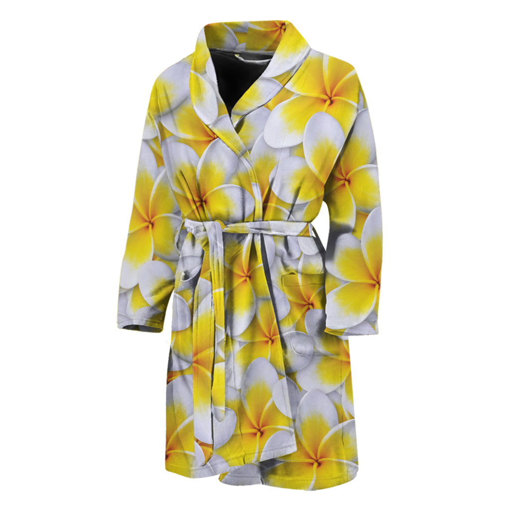 Frangipani Flower Print Men's Bathrobe