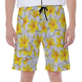 Frangipani Flower Print Men's Beach Shorts