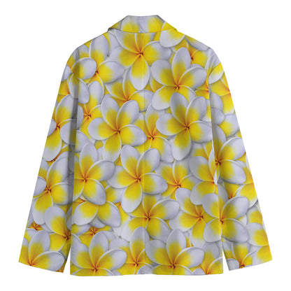 Frangipani Flower Print Men's Blazer
