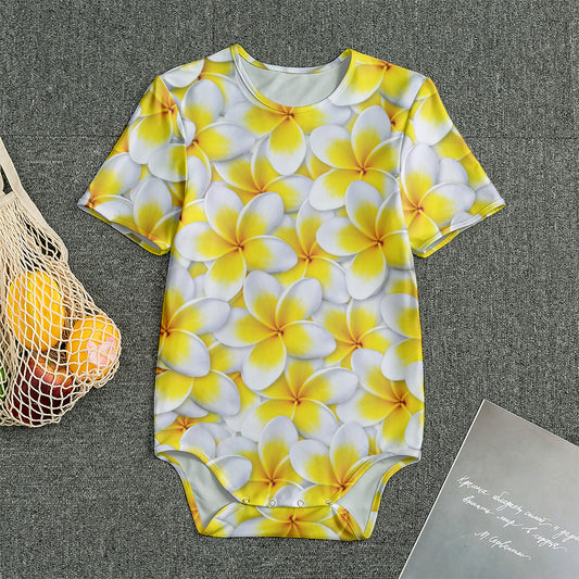 Frangipani Flower Print Men's Bodysuit