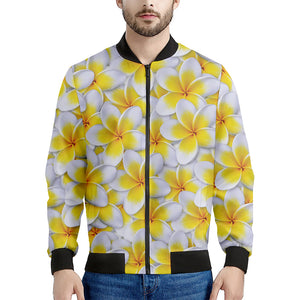 Frangipani Flower Print Men's Bomber Jacket