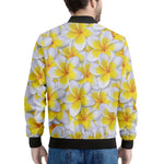 Frangipani Flower Print Men's Bomber Jacket