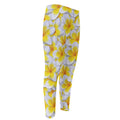 Frangipani Flower Print Men's Compression Pants