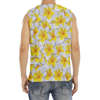 Frangipani Flower Print Men's Fitness Tank Top