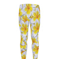 Frangipani Flower Print Men's Leggings