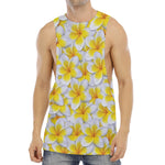 Frangipani Flower Print Men's Muscle Tank Top