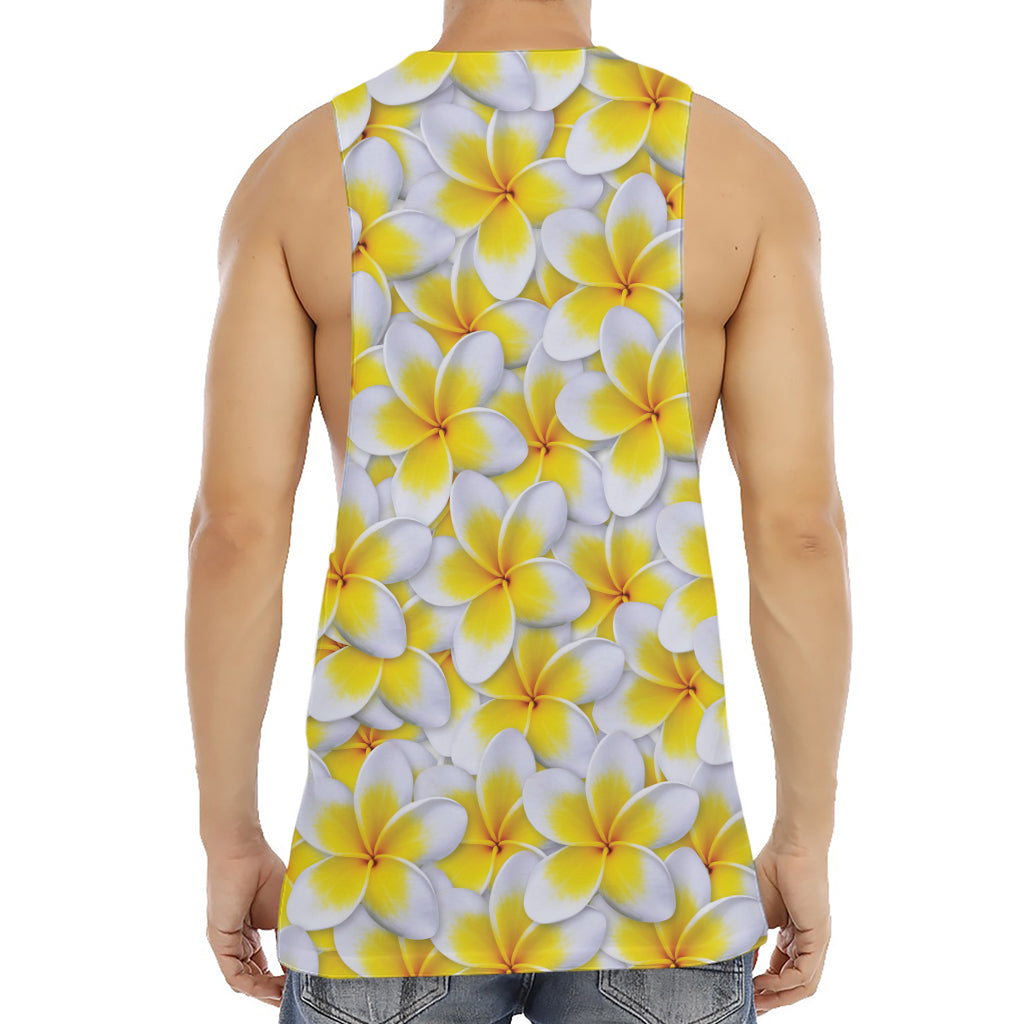 Frangipani Flower Print Men's Muscle Tank Top