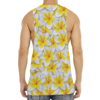 Frangipani Flower Print Men's Muscle Tank Top