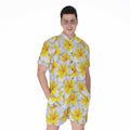 Frangipani Flower Print Men's Romper