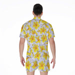 Frangipani Flower Print Men's Rompers