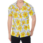 Frangipani Flower Print Men's Shirt