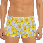 Frangipani Flower Print Men's Short Boxer Briefs
