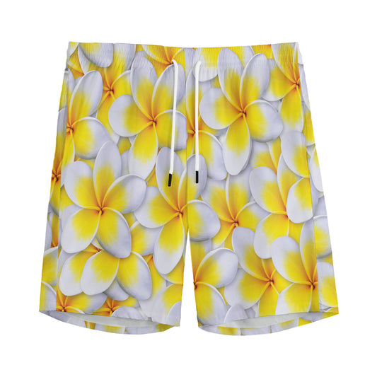 Frangipani Flower Print Men's Sports Shorts
