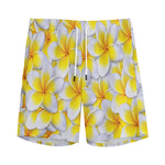 Frangipani Flower Print Men's Sports Shorts