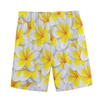 Frangipani Flower Print Men's Sports Shorts