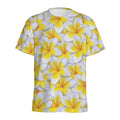 Frangipani Flower Print Men's Athletic T-Shirt