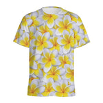 Frangipani Flower Print Men's Sports T-Shirt