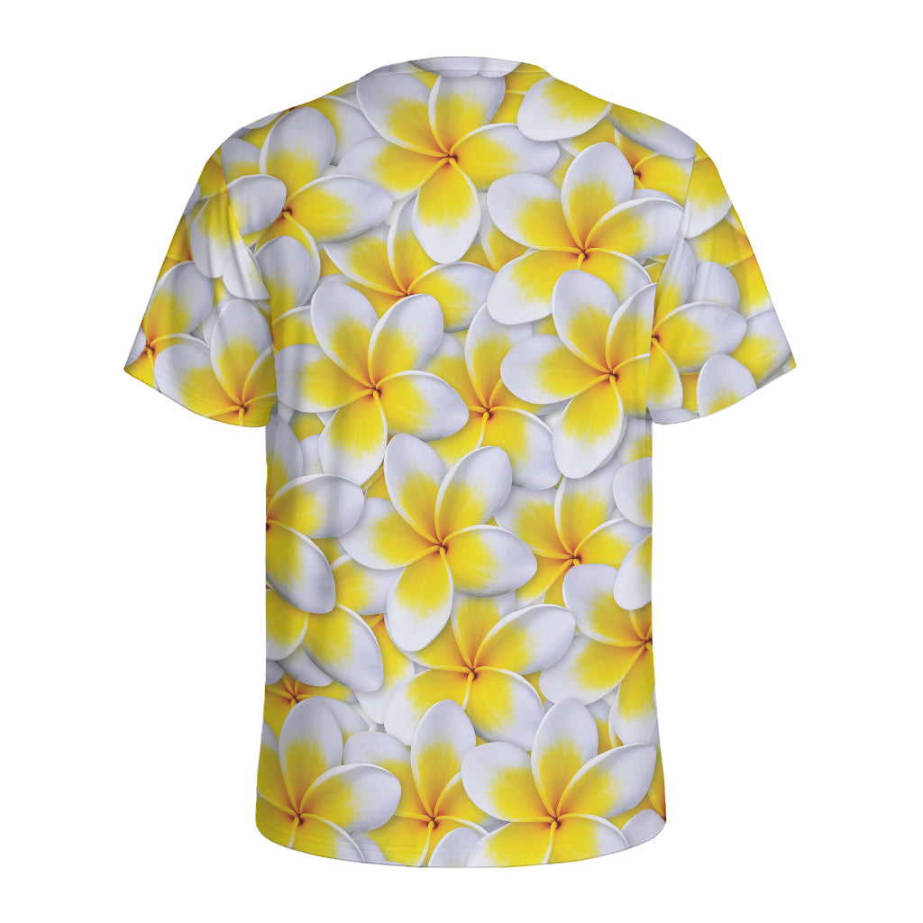 Frangipani Flower Print Men's Sports T-Shirt