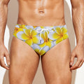 Frangipani Flower Print Men's Swim Briefs
