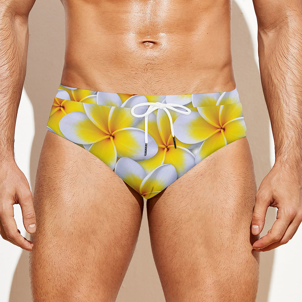 Frangipani Flower Print Men's Swim Briefs