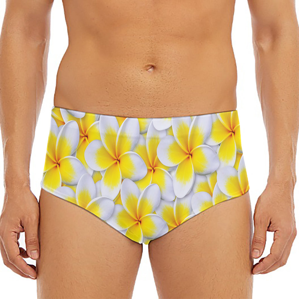 Frangipani Flower Print Men's Triangle Swim Briefs