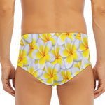 Frangipani Flower Print Men's Triangle Swim Briefs