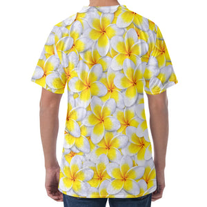 Frangipani Flower Print Men's Velvet T-Shirt