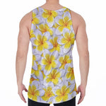 Frangipani Flower Print Men's Velvet Tank Top