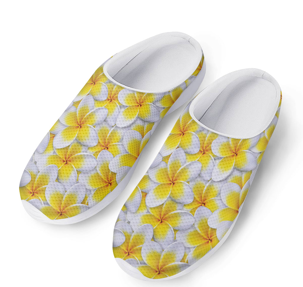 Frangipani Flower Print Mesh Casual Shoes