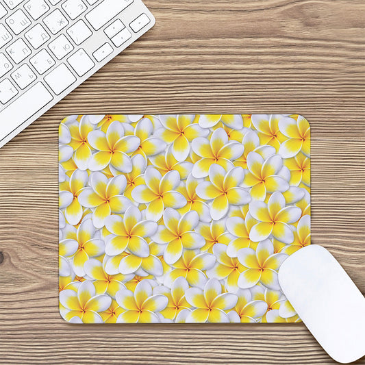 Frangipani Flower Print Mouse Pad