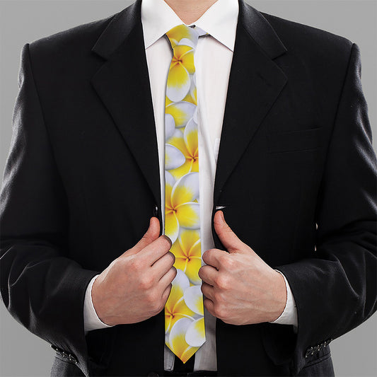 Frangipani Flower Print Necktie