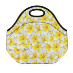 Frangipani Flower Print Neoprene Lunch Bag