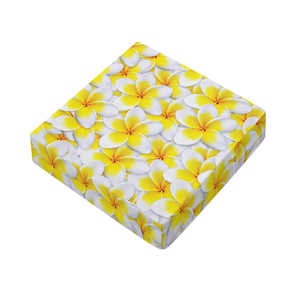 Frangipani Flower Print Outdoor Seat Cushion Cover