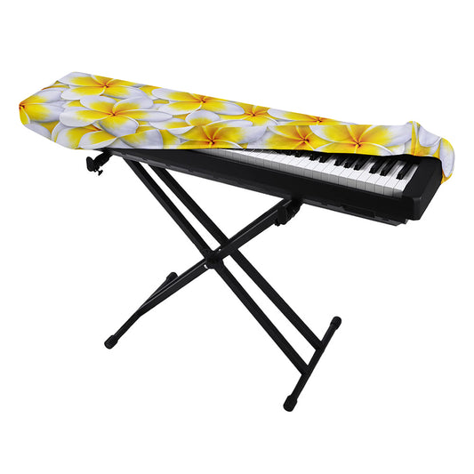 Frangipani Flower Print Piano Keyboard Cover