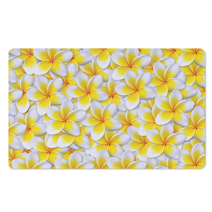 Frangipani Flower Print Polyester Doormat