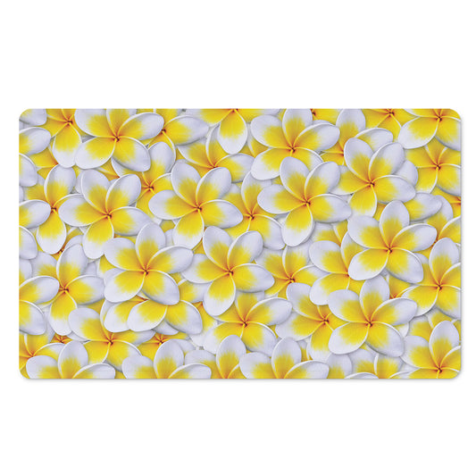 Frangipani Flower Print Polyester Doormat