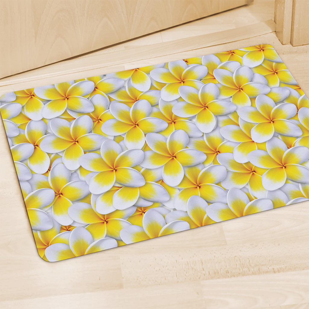 Frangipani Flower Print Polyester Doormat