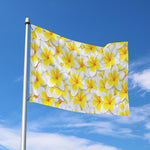 Frangipani Flower Print Polyester Flag