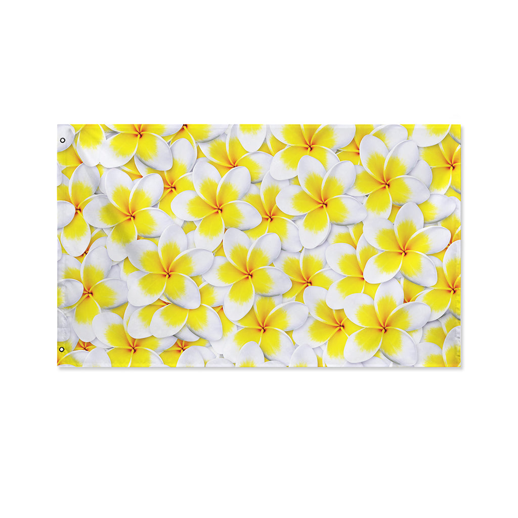 Frangipani Flower Print Polyester Flag